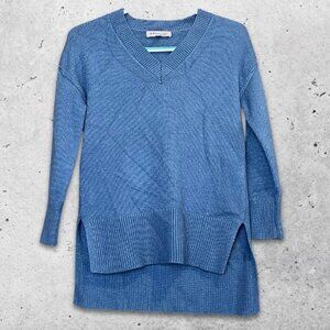 Philosophy Sweater V-Neck High Low Hem Ribbed Cuffs Lightweight Blue Women's‎ XS